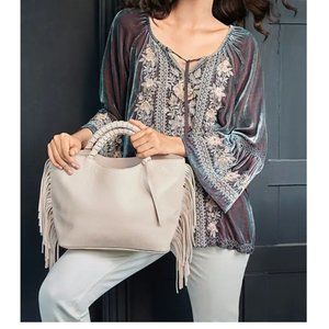 Johnny Was Marushka Velvet Flare Sleeve Blouse